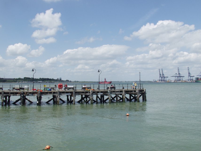 The River Stour and Ha'penny Pier, Harwich, Essex, England, Great Britain