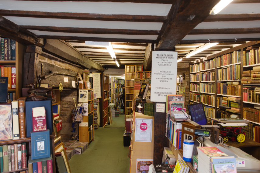 Bookshop 1 downstairs, Hay-on-Wye, Brecknockshire, Wales