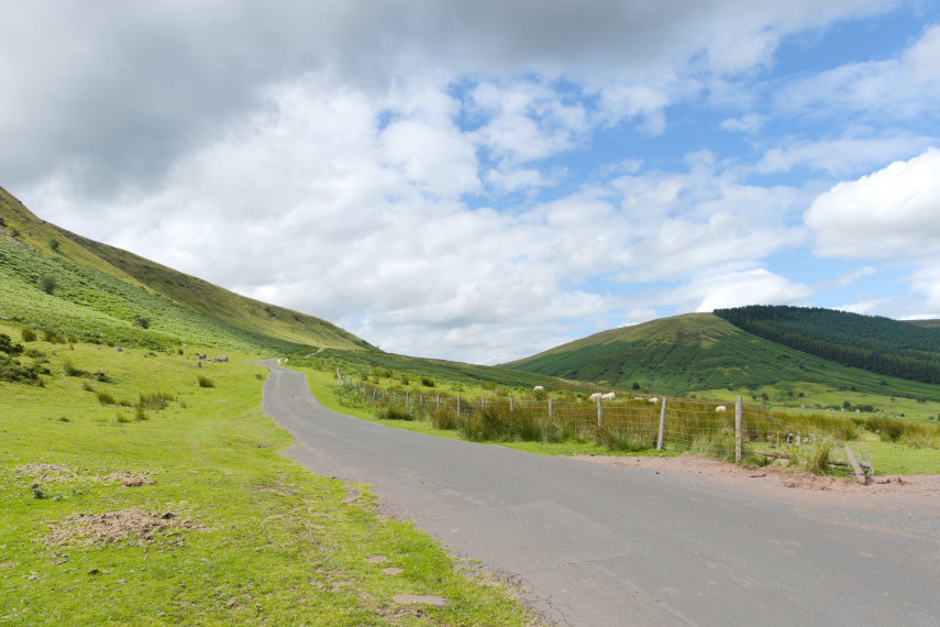 Climbing up to Gospel Pass, Hay-on-Wye, Brecknockshire, Wales, Great Britain