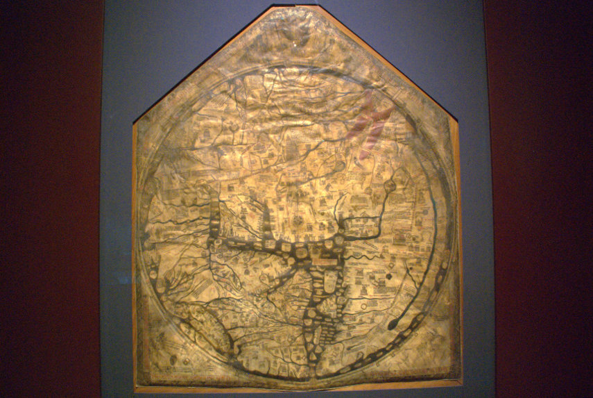 Mappa Mundi, Hereford Cathedral, Hereford, Herefordshire, England, Great Britain