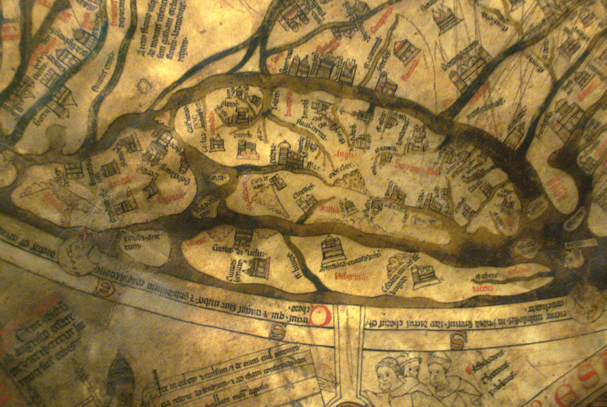 The British Isles, Mappa Mundi, Hereford Cathedral, Hereford, Herefordshire, England, Great Britain