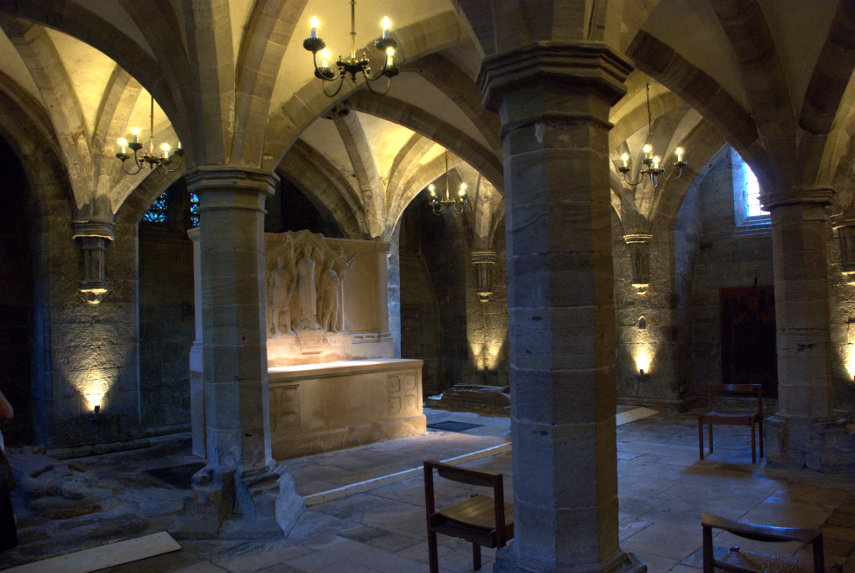 The Crypt, Hereford Cathedral, Hereford, Herefordshire, England, Great Britain
