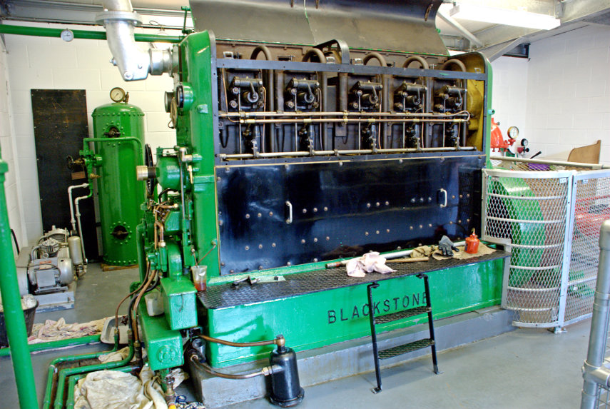 The Blackstone Diesel engine, Waterworks Museum, Hereford, Herefordshire, England, Great Britain