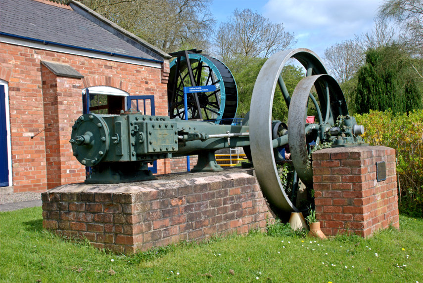 Tangye Horizontal Steam Engine, Waterworks Museum, Hereford, Herefordshire, England, Great Britain