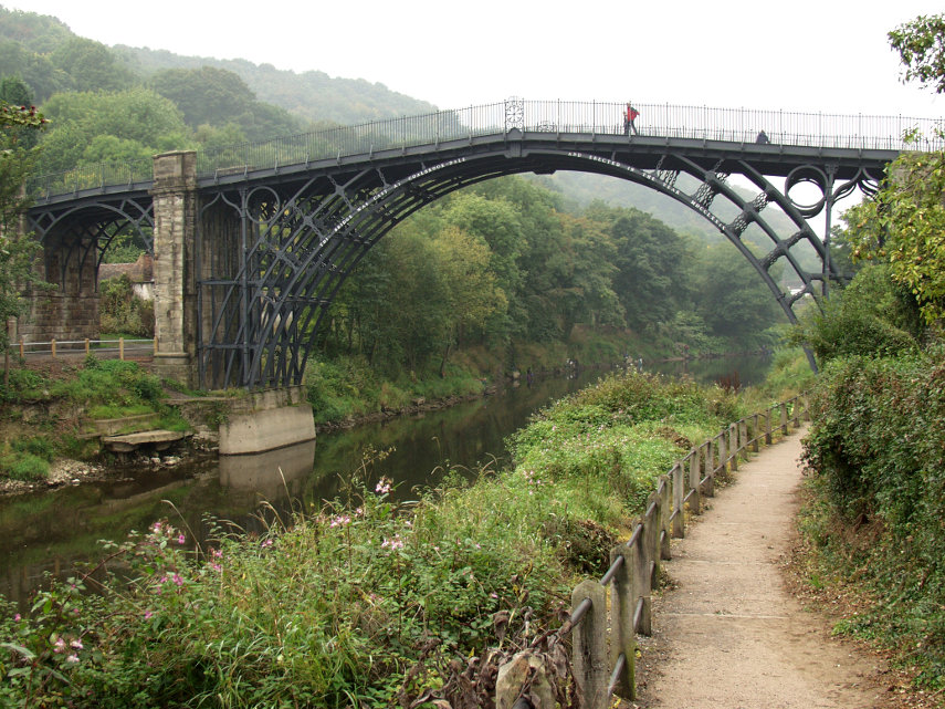 Ironbridge from the south bank, Shropshire, England, Great Britain