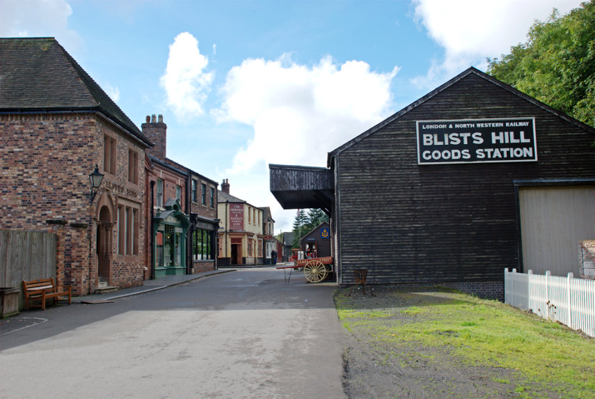The Station area, Blists Hill, Ironbridge, Shropshire, England, Great Britain