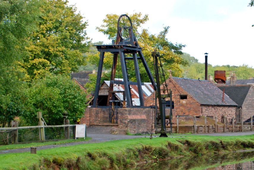 Mineshaft Headgear, Blists Hill, Ironbridge, Shropshire, England, Great Britain