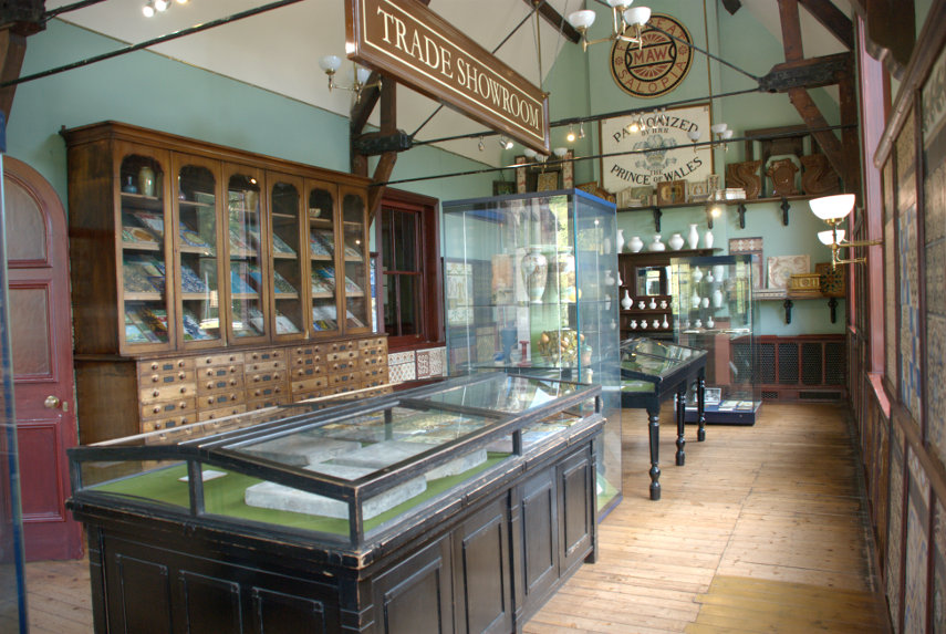 Tile showroom, Jackfield Tile Museum, Ironbridge, Shropshire, England
