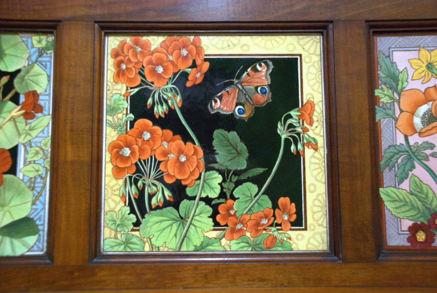 An individual tile, Jackfield Tile Museum, Ironbridge, Shropshire, England