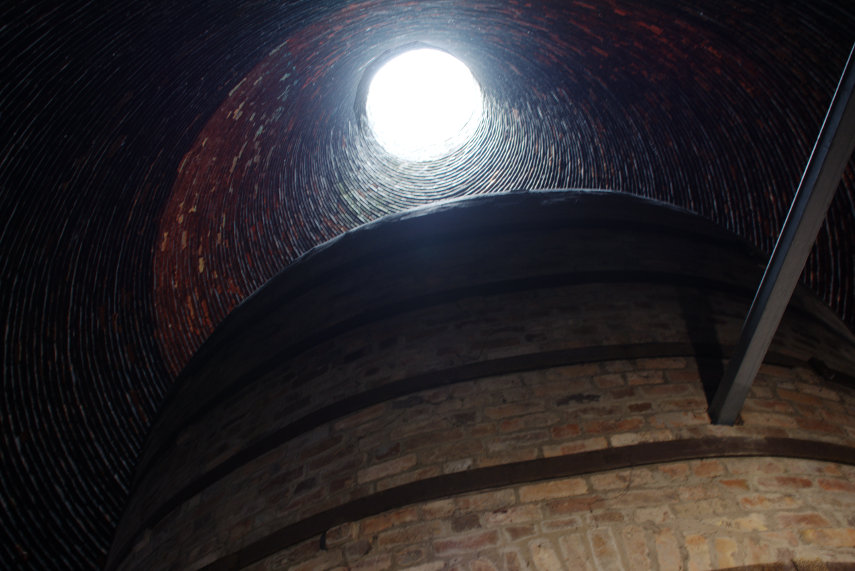 Looking up inside a Kiln, Coalport China Museum, Ironbridge, Shropshire, England, Great Britain