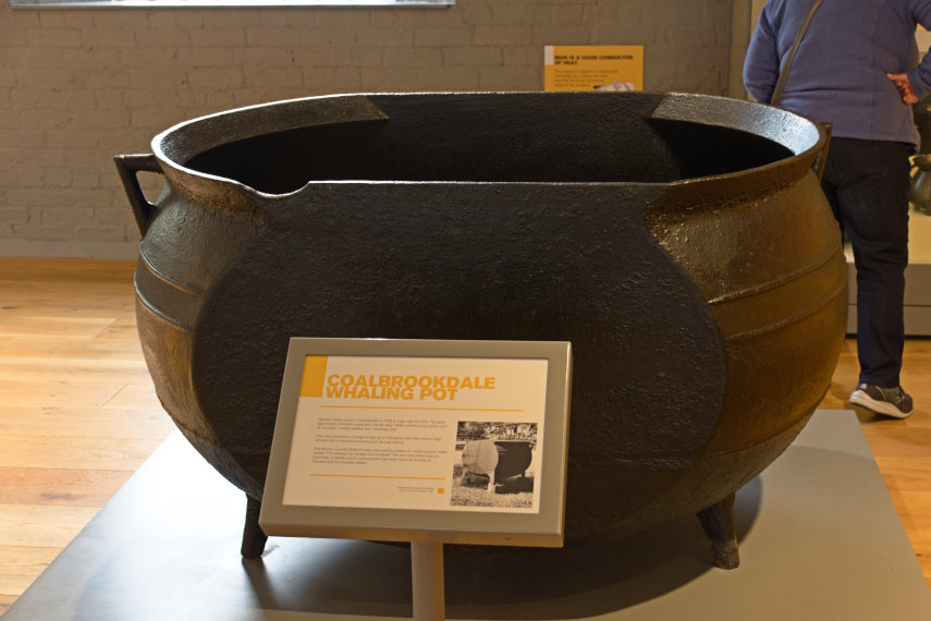 Cast Iron Whaling Pot, Museum of Iron, Ironbridge, Shropshire, England, Great Britain