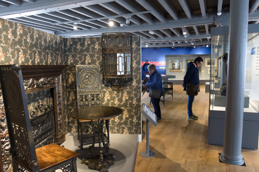 Cast Iron Household Furniture, Museum of Iron, Ironbridge, Shropshire, England, Great Britain