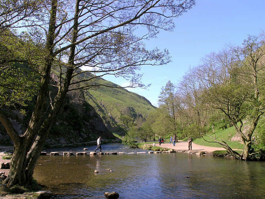 The Stepping Stones, Dovedale, Derbyshire, England, Great Britain