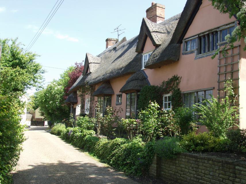 A Thatched House, Kersey, Suffolk, England, Great Britain