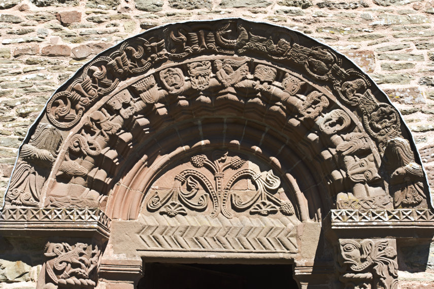 The Tympanum, Kilpeck Church, Herefordshire, England, Great Britain