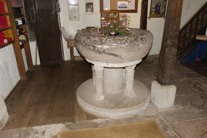 The Font, Kilpeck Church, Herefordshire, England, Great Britain