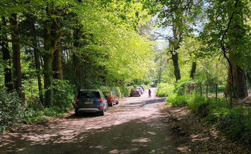 Car Parking at the top of Ridgebourne Road, Kington, Herefordshire, England, Great Britain