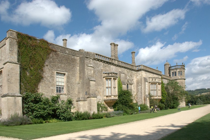 The South Side and Sharington's Tower, Lacock Abbey, Lacock, Wiltshire, England, Great Britain