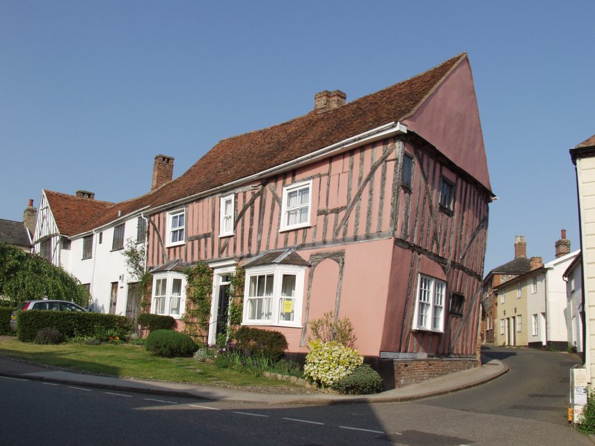 A Timber-Framed House, High Street, Lavenham, Suffolk, England, Great Britain