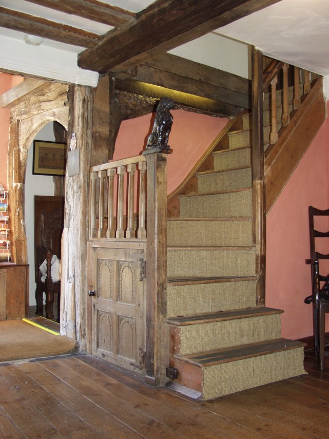 The Main Staircase, Little Hall, Barn Street, Lavenham, Suffolk, England, Great Britain