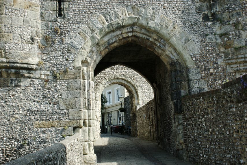 The Barbican Archway, Lewes Castle, Lewes, Sussex, England, Great Britain
