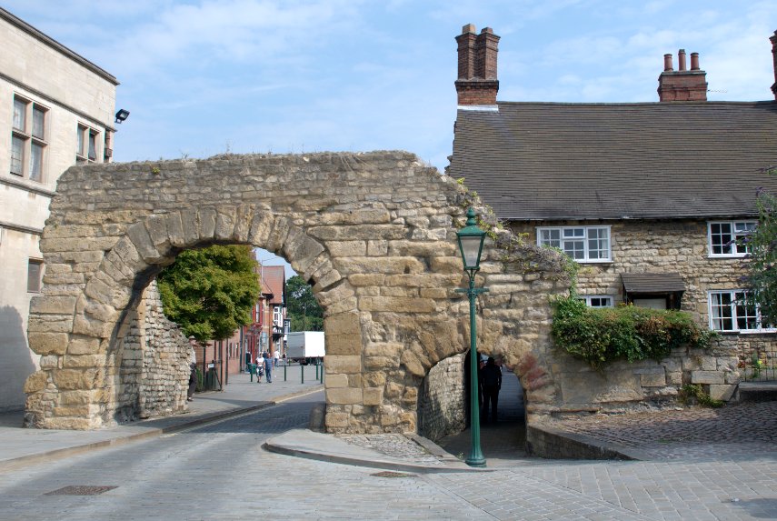 The Newport Arch (Roman), Lincoln, Lincolnshire, England, Great Britain