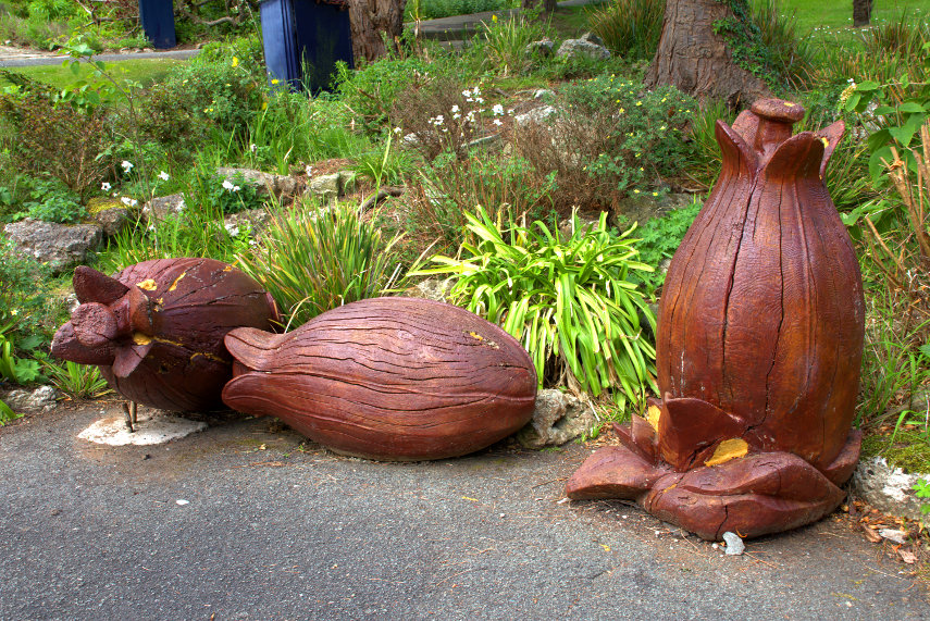 Wooden Sculptures, Happy Valley, Llandudno, Caernarfonshire, Wales, Great Britain