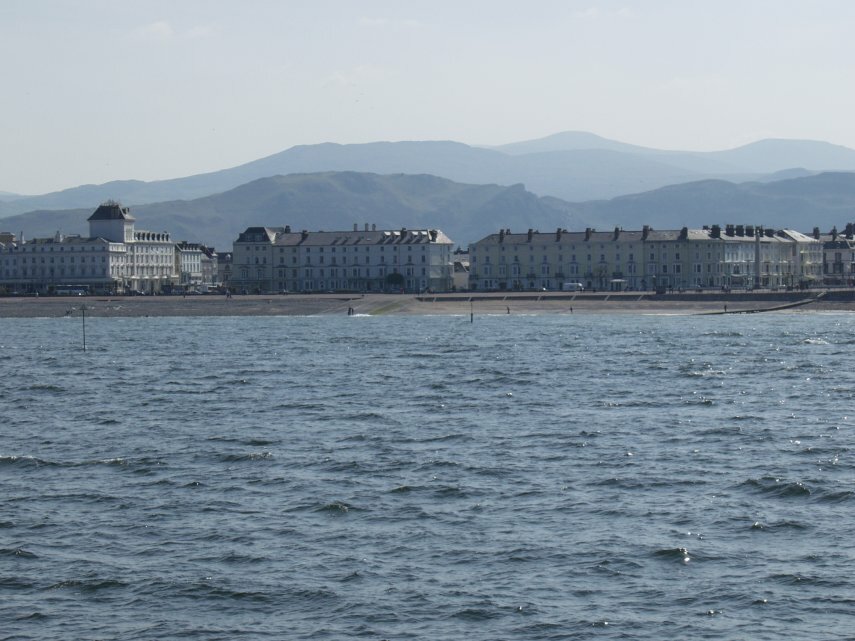 Picture of the seafront from the pier, Conway, Caernarvonshire (Gwynedd), North Wales