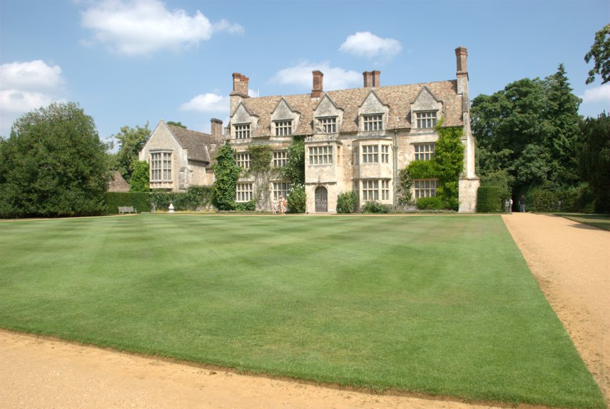 The House and Lawn, Anglesey Abbey, Lode, Cambridgeshire, England, Great Britain