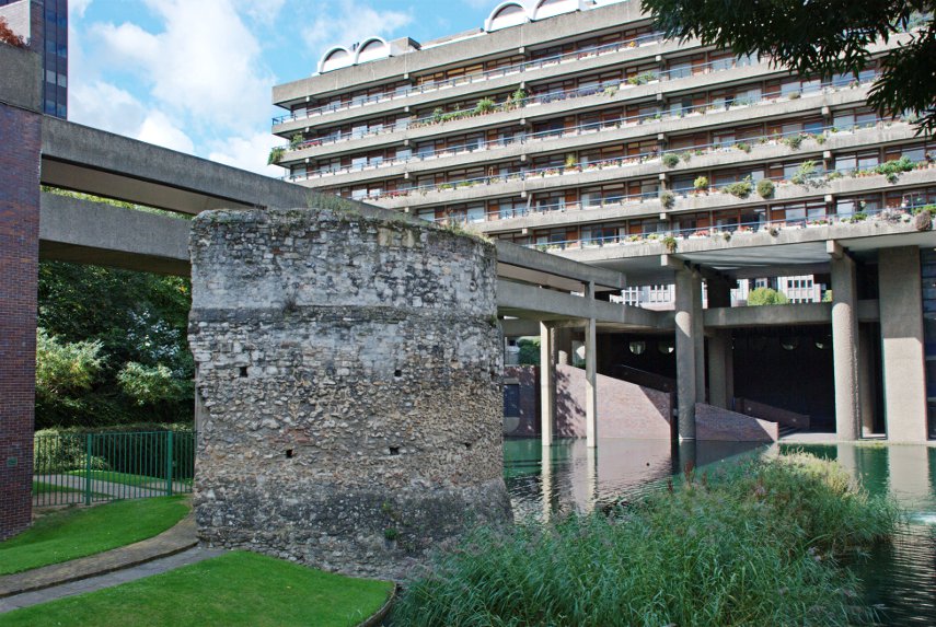 13th Century Bastion, Barbican, London, England, Great Britain