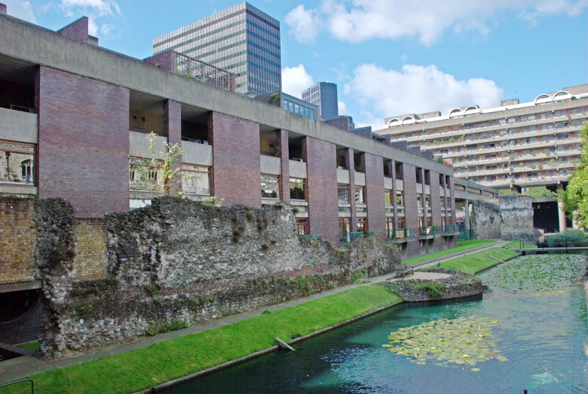 The Roman Wall, Barbican, London, England, Great Britain