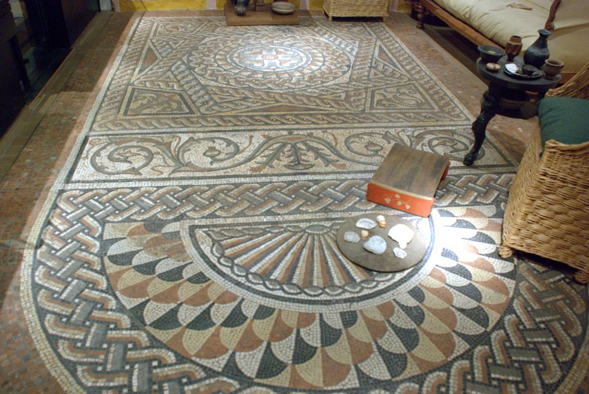 Roman Mosaic Floor, Museum of London, Barbican, London, England, Great Britain