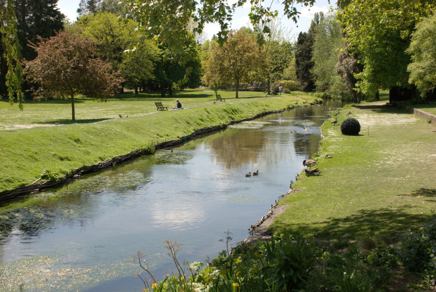 The River Cray, Hall Place, Bexley, London, England, Great Britain
