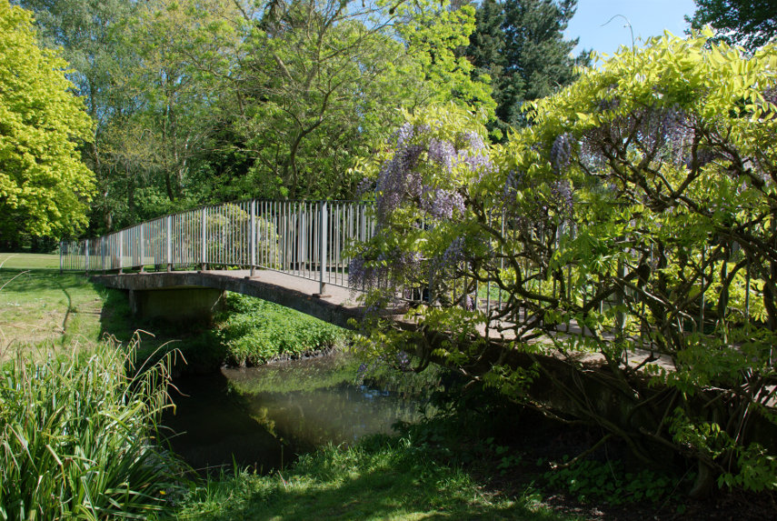 Footbridge over the River Cray, Hall Place, Bexley, London