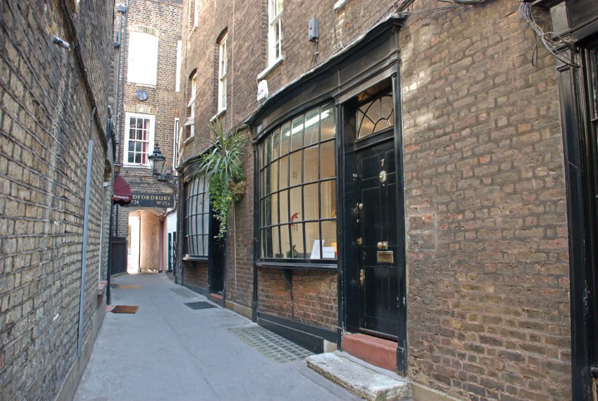 Scene showing Goodwin's Court, Covent Garden, London, England