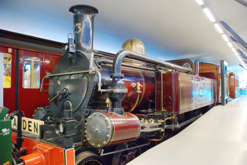 An 1866 Metropolitan Steam Locomotive, London Transport Museum, Covent Garden, London, England, Great Britain