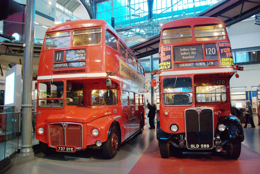 The Routemaster and RT buses, London Transport Museum, Covent Garden, London, England, Great Britain