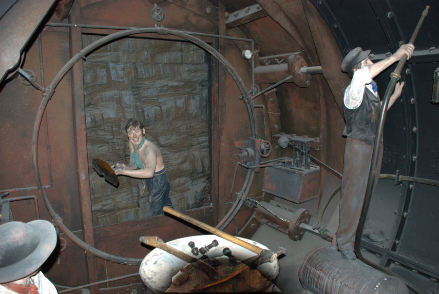 Early tunnelling techniques, London Transport Museum, Covent Garden, London, England, Great Britain