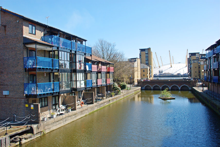 Some waterside housing, Docklands, London, England, Great Britain