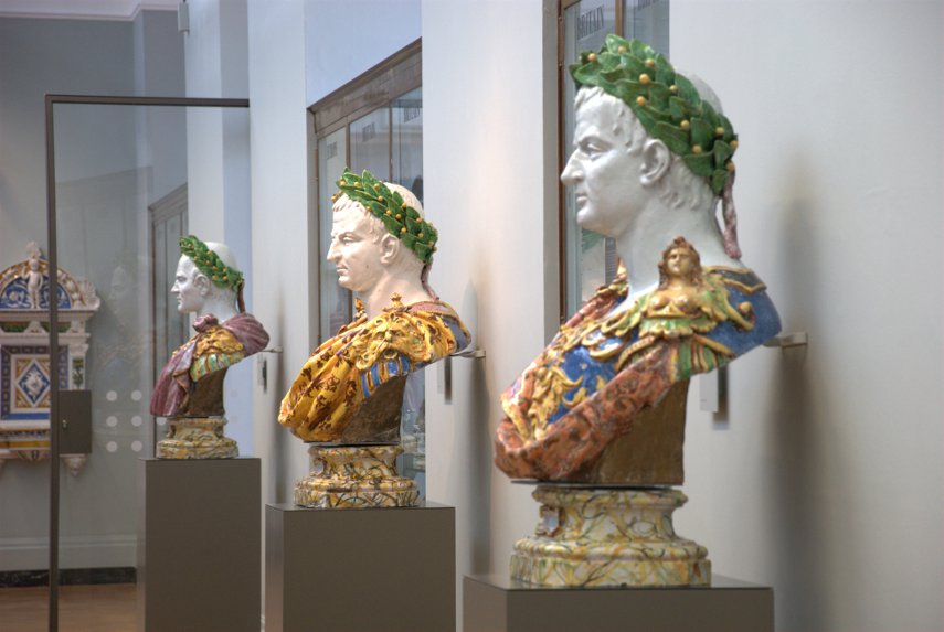 Some ceramics exhibits, Victoria & Albert Museum, South Kensington, London, England, Great Britain