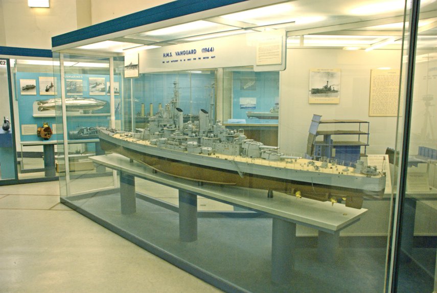 Model of HMS Vanguard, Science Museum, South Kensington, London, England, Great Britain