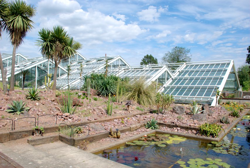 Outside the Princess of Wales Conservatory, Kew Gardens, London, England, Great Britain