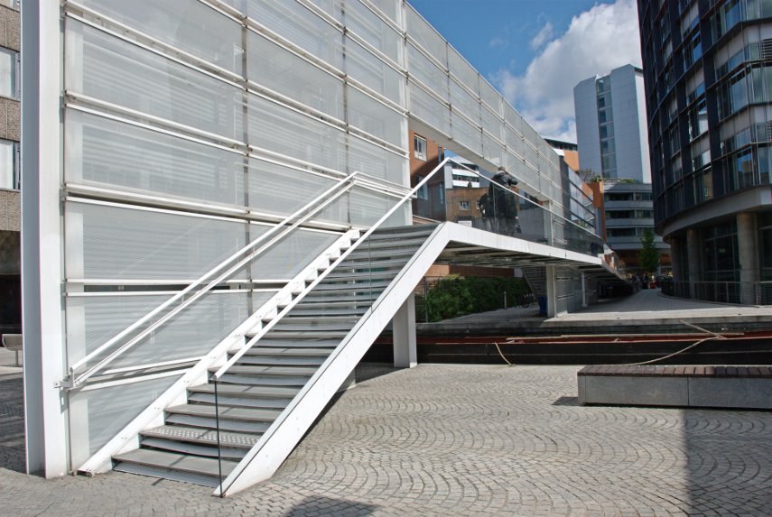 Footbridge, Paddington Basin, London, England, Great Britain