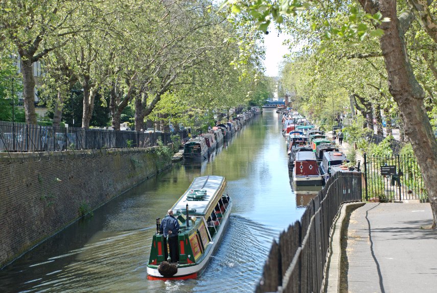 Narrowboats, near Maida Hill Tunnel, London, England, Great Britain