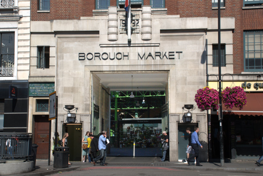 The entrance to Borough Market, Southwark, London, England, Great Britain