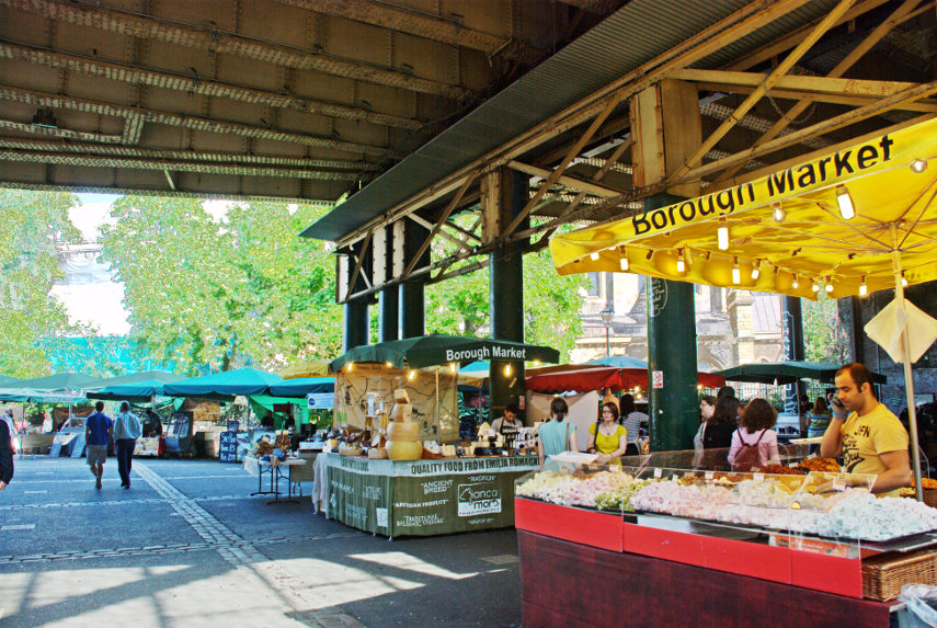 Outside Borough Market interior, Southwark, London, England, Great Britain