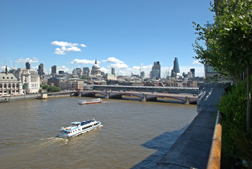 The view east from the viewing gallery, Oxo Tower, Southwark, London, England, Great Britain