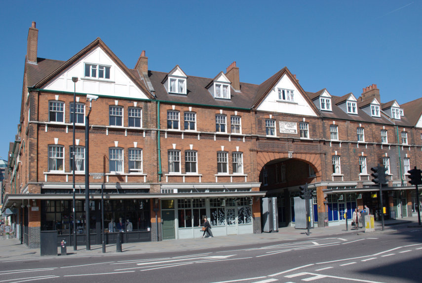 The Victorian frontage, Spitalfields Market, London, England, Great Britain