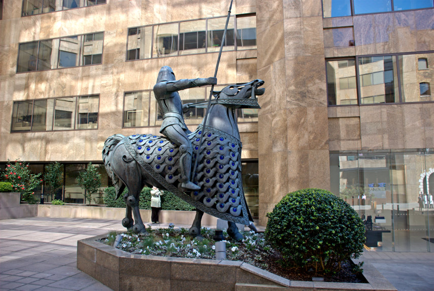 Knight Sculpture, Devonshire Square, Spitalfields, London, England, Great Britain