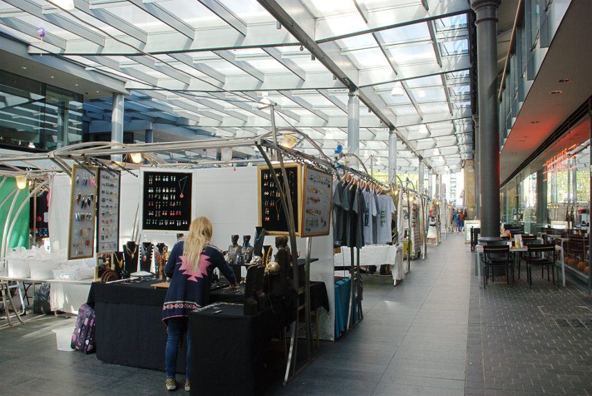 Another area of Market Stalls, Spitalfields Market, London, England, Great Britain